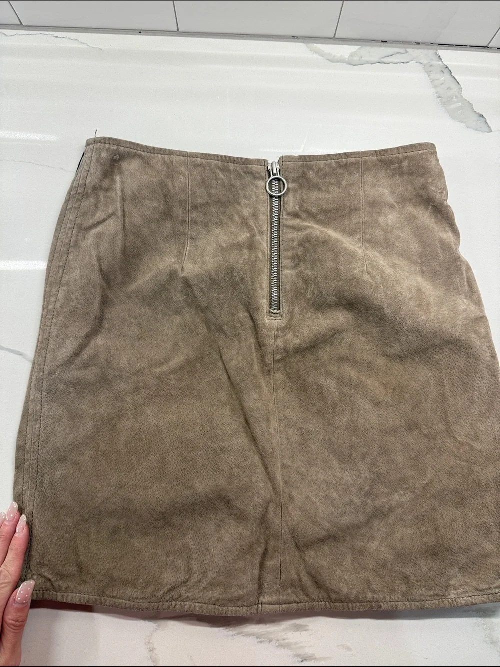 BLANK NYC Taupe Suede Mini Skirt - Women